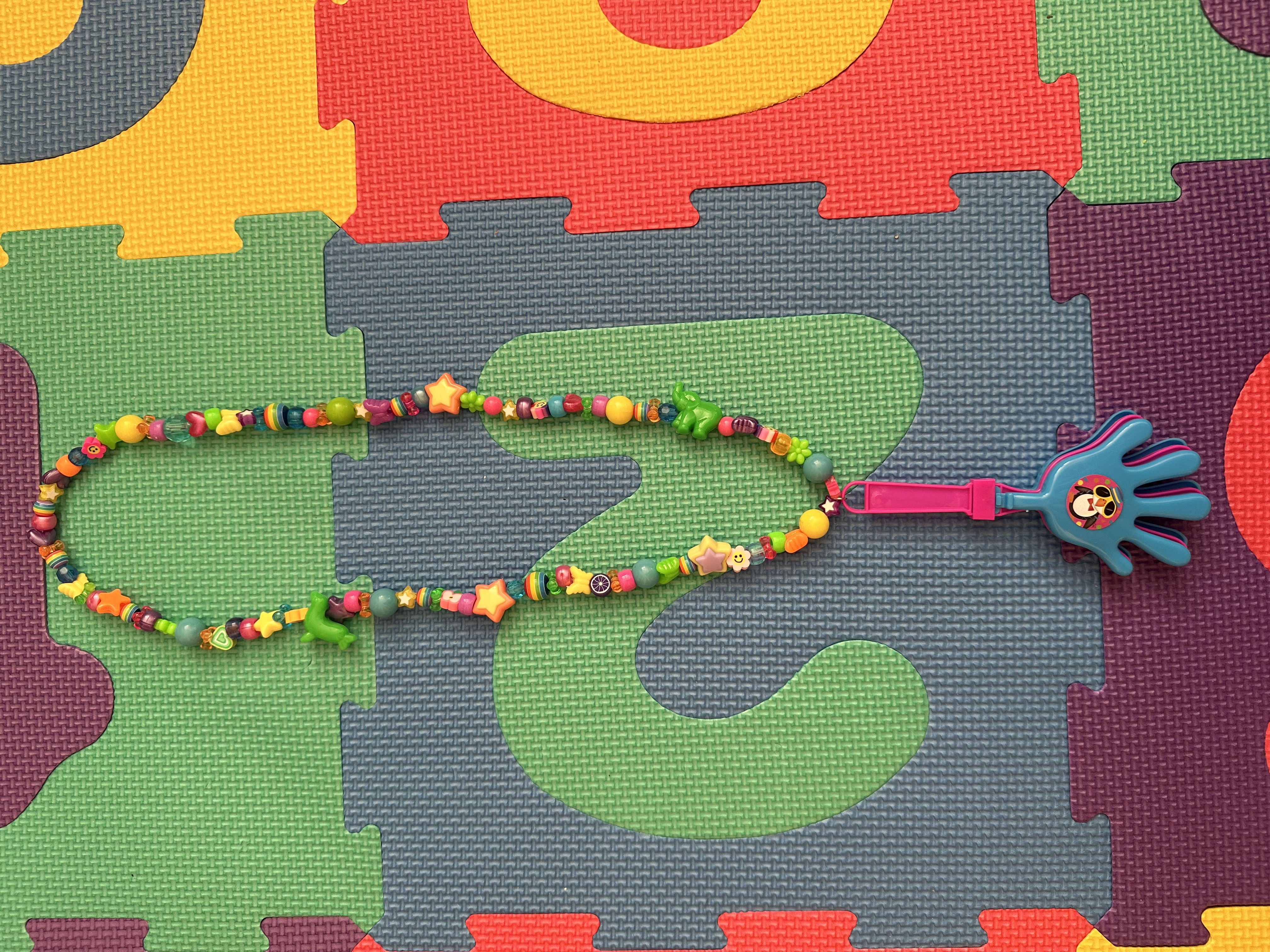 Hand Clapper Blue/Purple Necklace